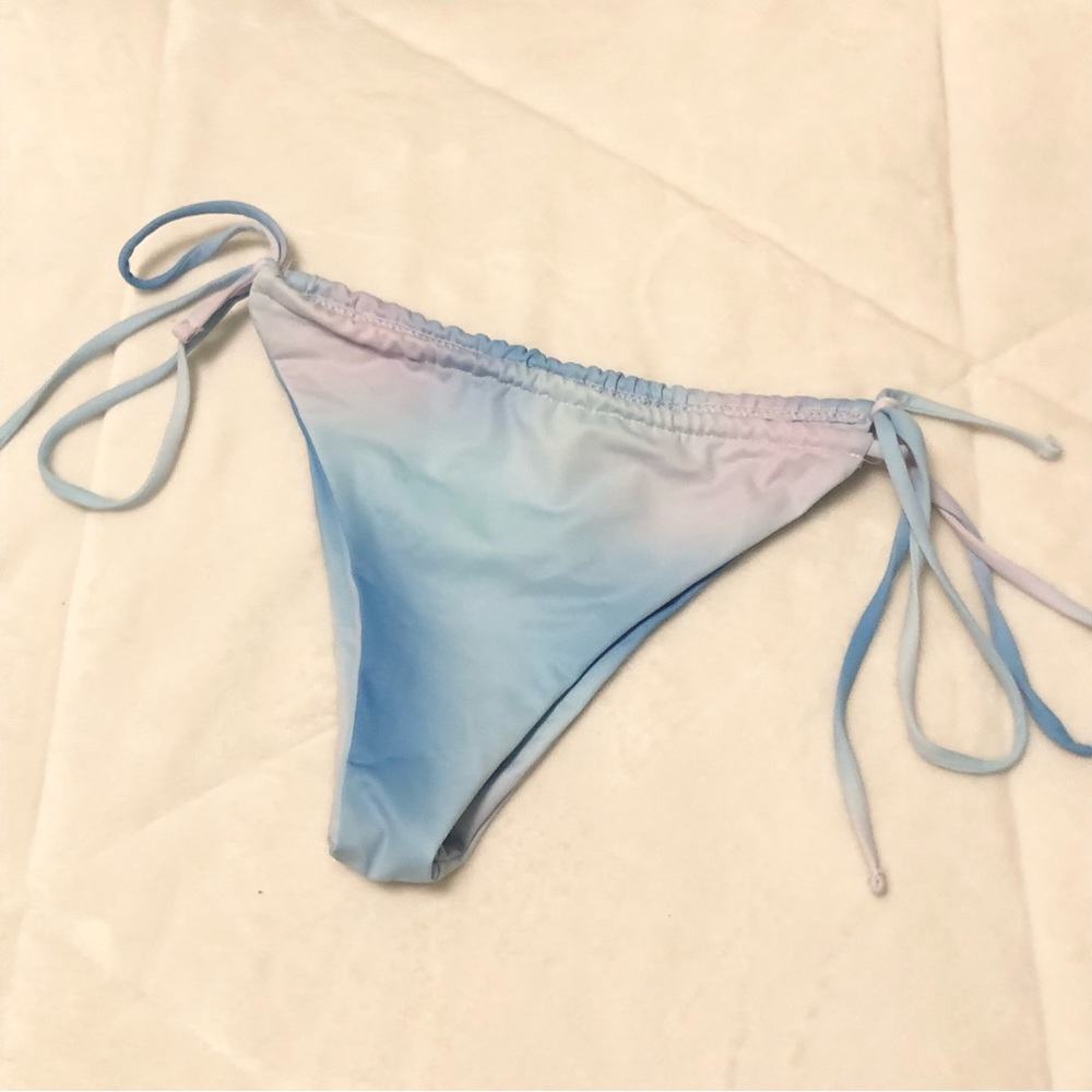 Blue Tie Dye String Bikini Bottom